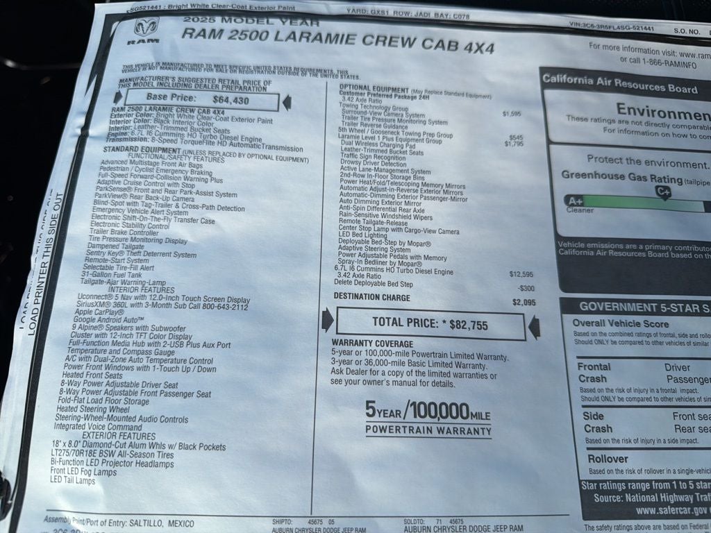 2025 RAM 2500 Laramie Crew Cab 4x4 6'4' Box