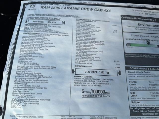 2025 RAM 2500 Laramie Crew Cab 4x4 6'4' Box