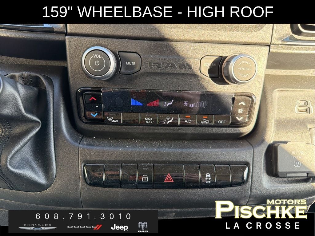 2025 RAM ProMaster 2500 Cargo Van Tradesman High Roof 159' WB w/Pass Seat