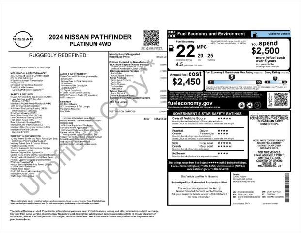 2024 Nissan Pathfinder Platinum 4WD