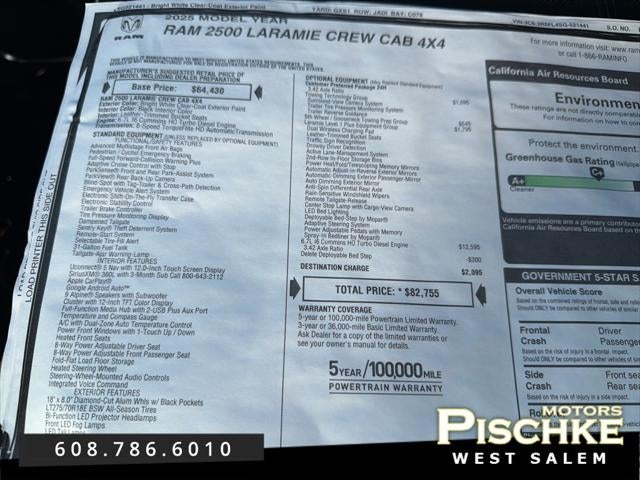 2025 RAM 2500 Laramie Crew Cab 4x4 6'4' Box