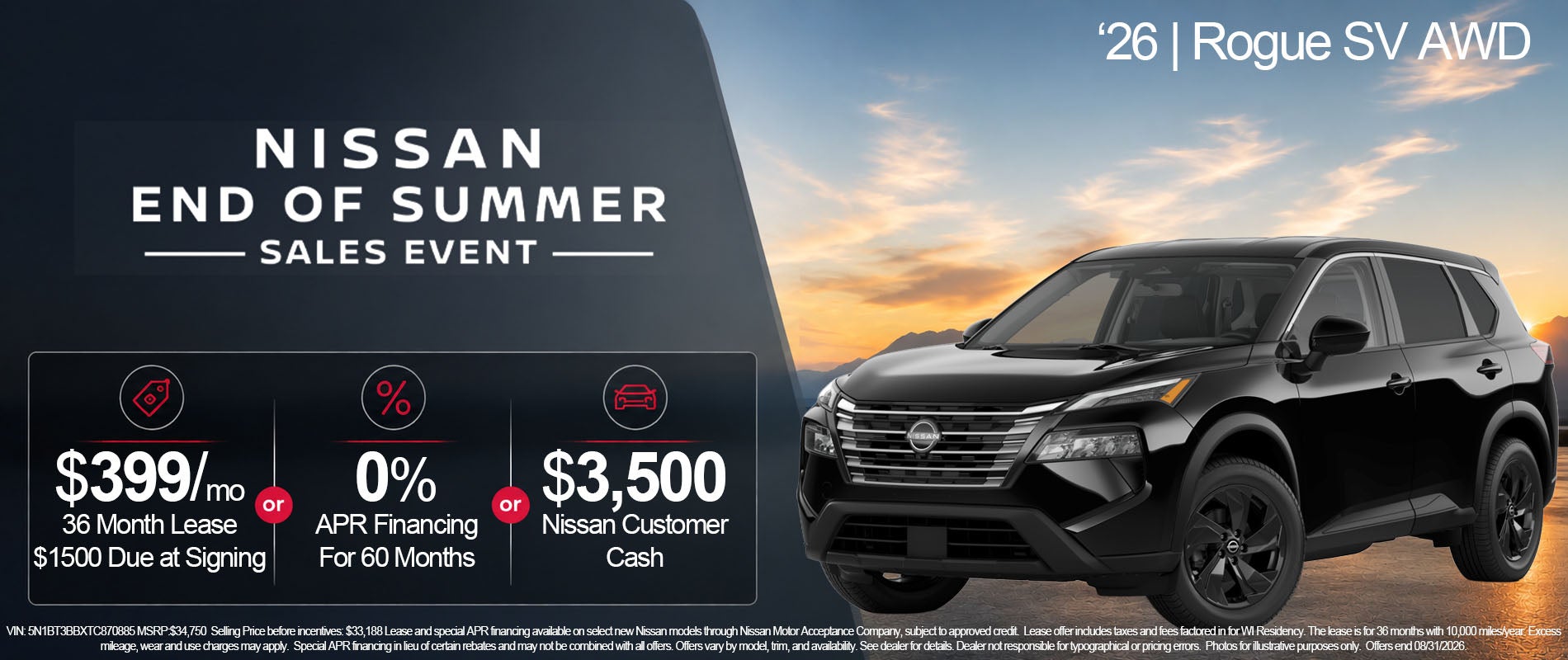 Nissan Rogue Ad lease offer & Special Finance Offer