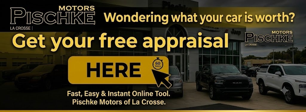 Pischke Motors of La Crosse 1600x600 trade-in banner with bl