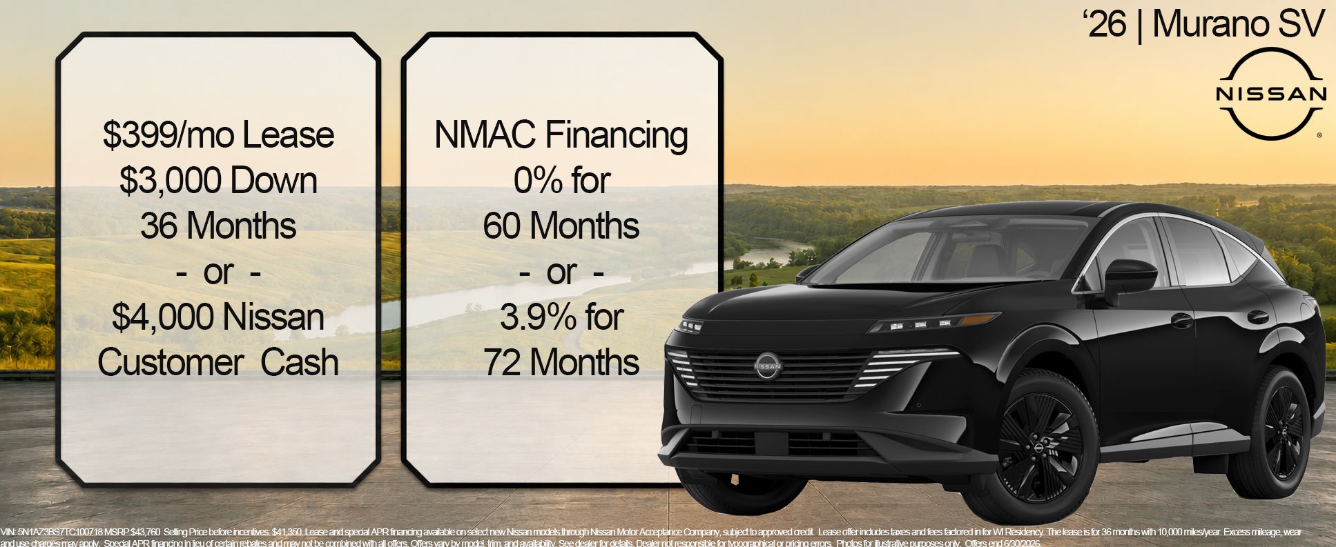 nissan murano ad 399 per month lease
