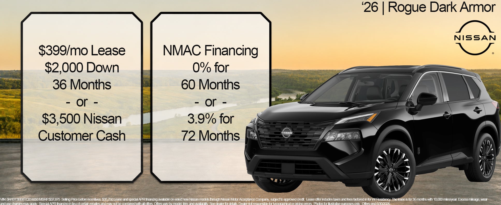 nissan rogue ad 399 per month lease
