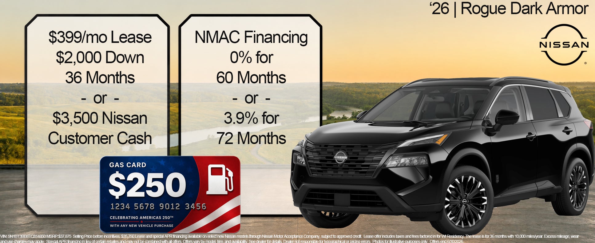 nissan rogue ad 399 per month lease